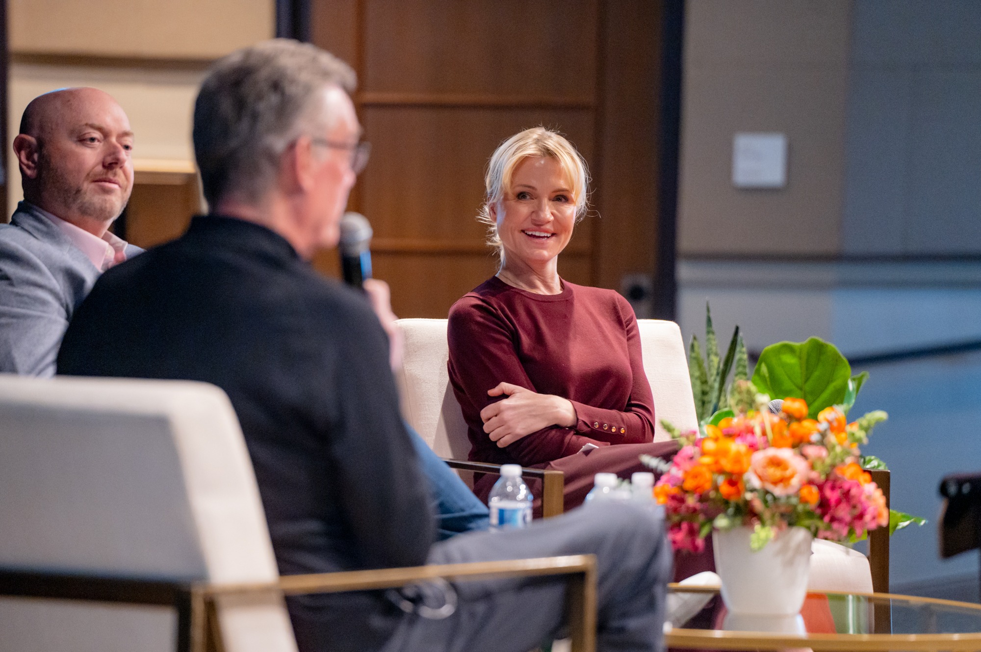 A candid conversation during a corporate panel discussion